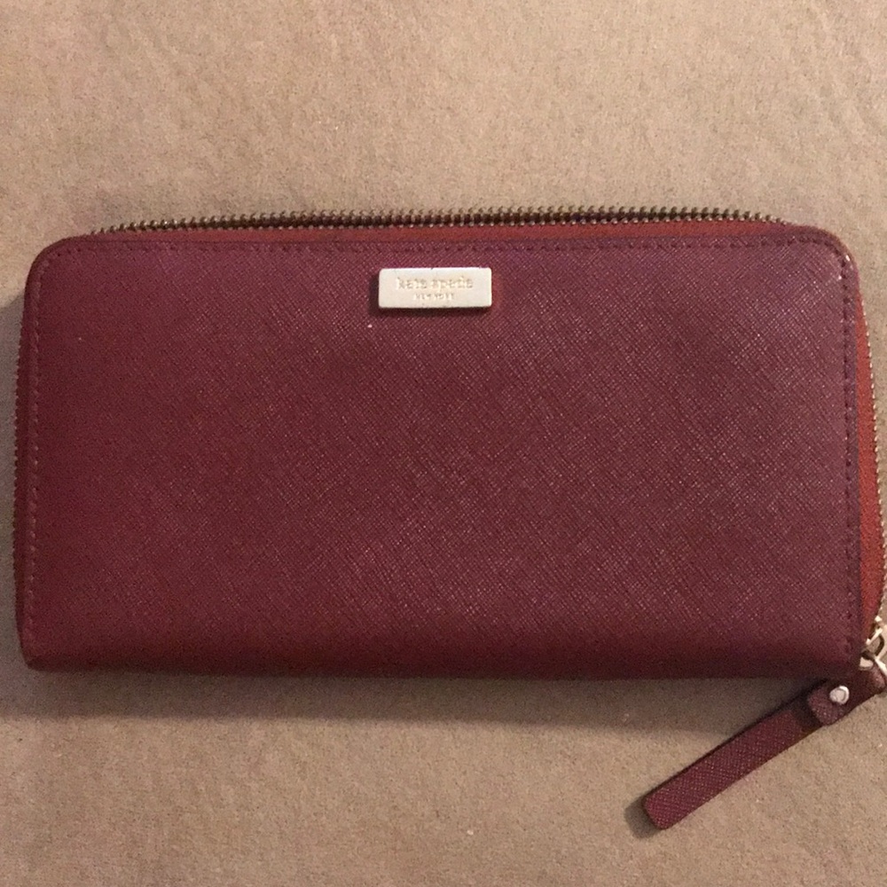 Used Kate Spade burgundy wallet